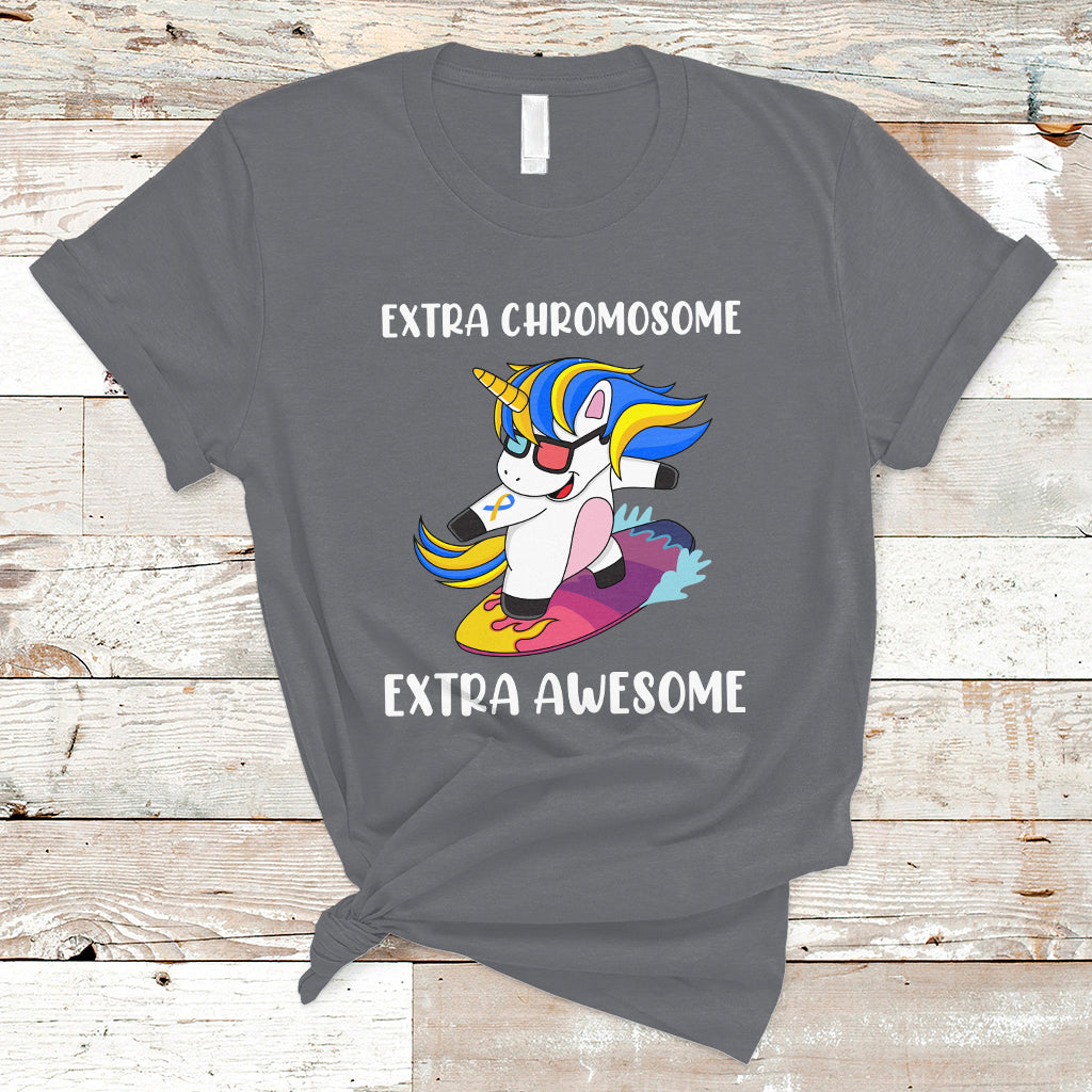 Extra Chromosome Extra Awesome Cute Unicorn Down Syndrome Awareness Support Trisomy 21, Down Syndrome Shirt, Unicorn Shirt T Shirt - Wonder Print Shop