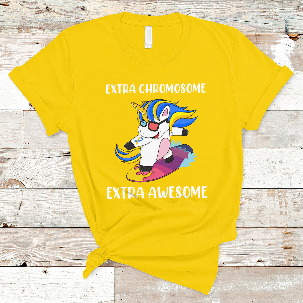 Extra Chromosome Extra Awesome Cute Unicorn Down Syndrome Awareness Support Trisomy 21, Down Syndrome Shirt, Unicorn Shirt T Shirt - Wonder Print Shop