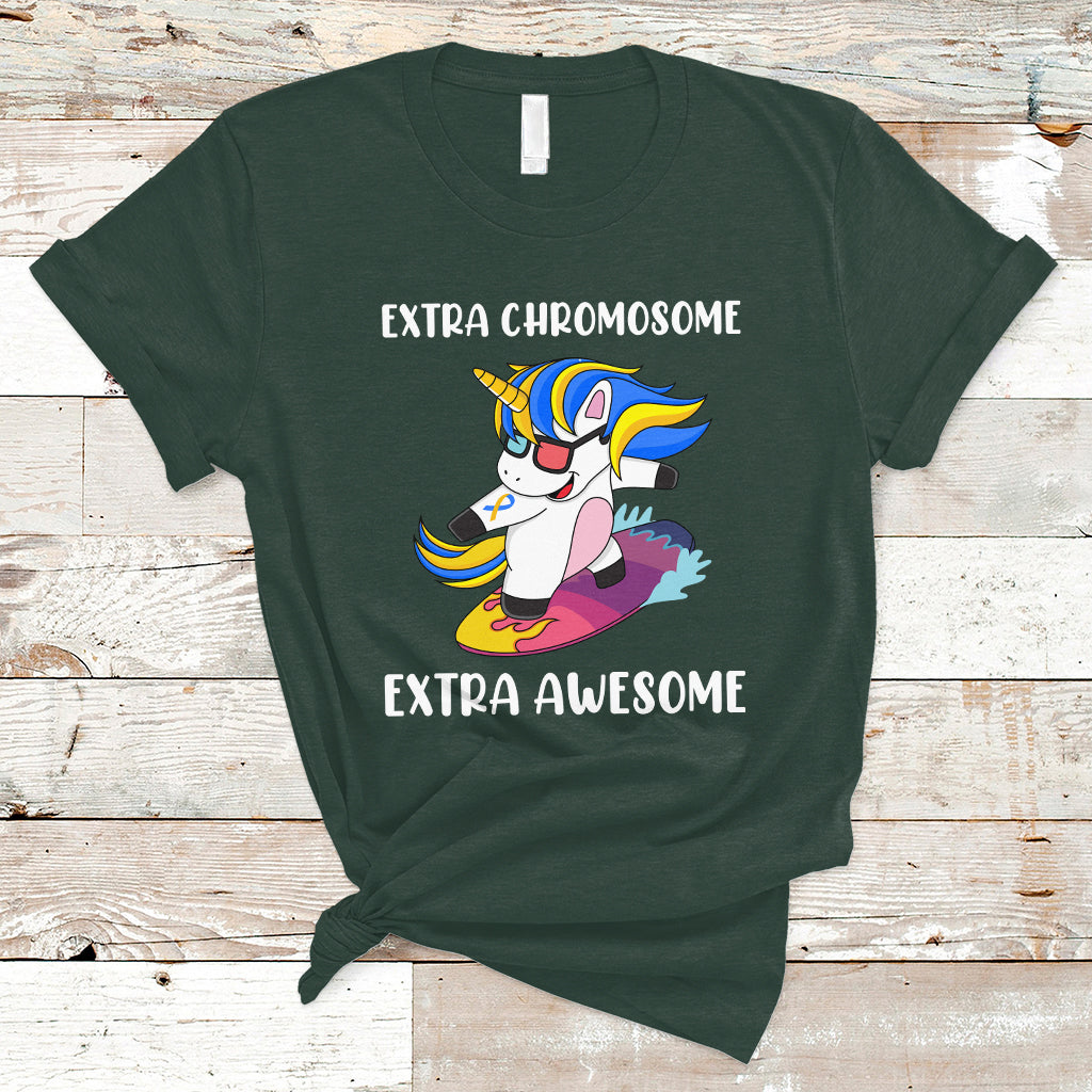Extra Chromosome Extra Awesome Cute Unicorn Down Syndrome Awareness Support Trisomy 21, Down Syndrome Shirt, Unicorn Shirt T Shirt - Wonder Print Shop