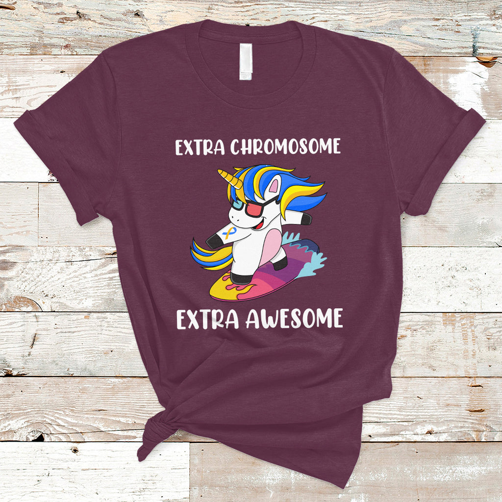 Extra Chromosome Extra Awesome Cute Unicorn Down Syndrome Awareness Support Trisomy 21, Down Syndrome Shirt, Unicorn Shirt T Shirt - Wonder Print Shop