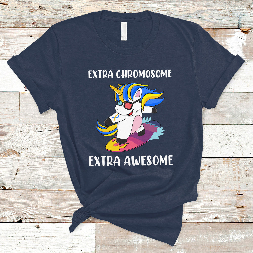 Extra Chromosome Extra Awesome Cute Unicorn Down Syndrome Awareness Support Trisomy 21, Down Syndrome Shirt, Unicorn Shirt T Shirt - Wonder Print Shop