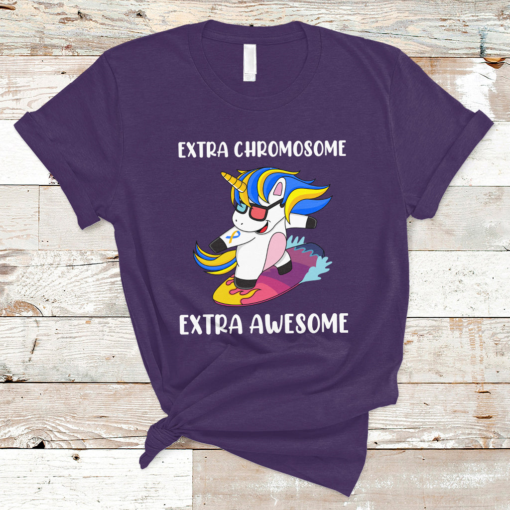 Extra Chromosome Extra Awesome Cute Unicorn Down Syndrome Awareness Support Trisomy 21, Down Syndrome Shirt, Unicorn Shirt T Shirt - Wonder Print Shop