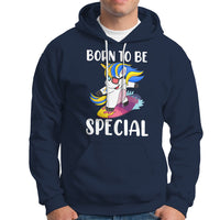 Born To Be Special Cute Unicorn Down Syndrome Awareness Inspirational Support Trisomy 21, Down Syndrome Shirt, Unicorn Shirt Hoodie - Wonder Print Shop