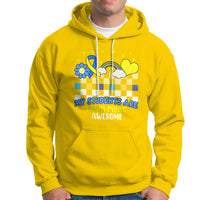 Down Syndrome Retro Groovy My Students Are Down Right Awesome Support Raise Awareness Teacher Hoodie - Wonder Print Shop