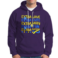 Down Syndrome Extra Trisomy 21 Extra Chromosome Extra Love Extra Awesome World Down Syndrome Support Inspirational Hoodie - Wonder Print Shop