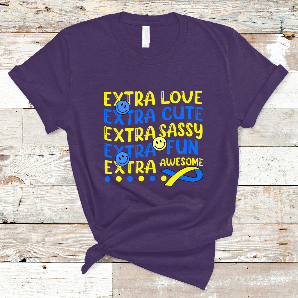 Down Syndrome Extra Trisomy 21 Extra Chromosome Extra Love Extra Awesome World Down Syndrome Support Inspirational T Shirt - Wonder Print Shop