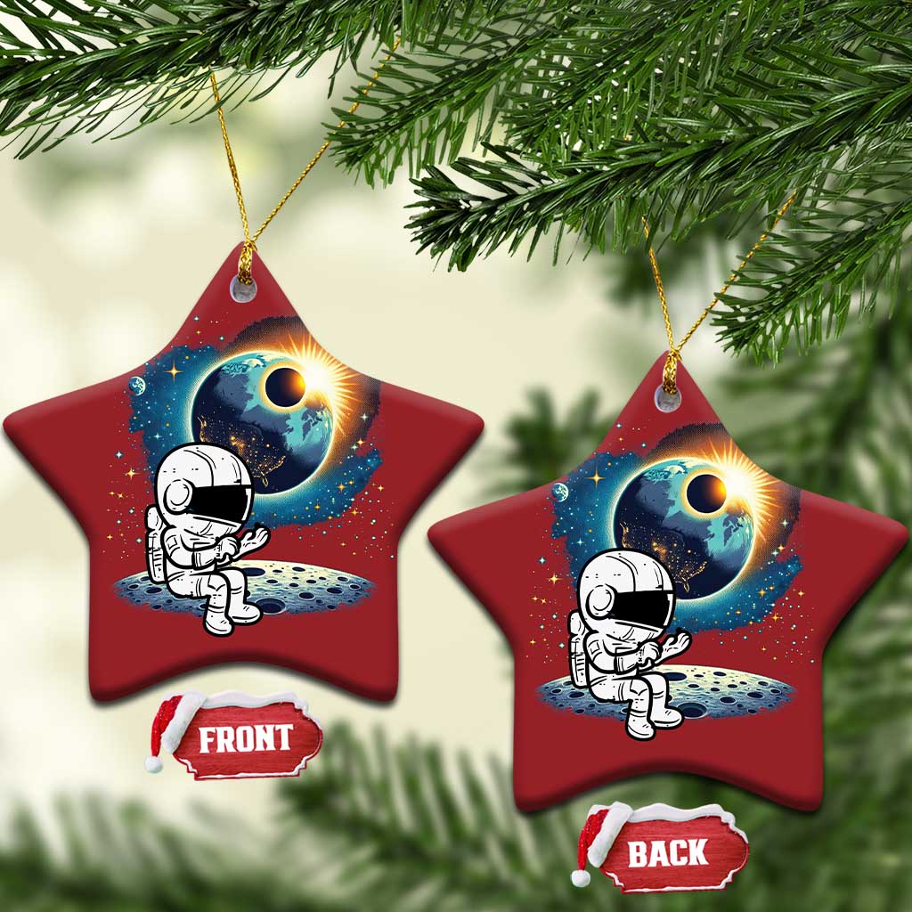 Astronaut Outer Space Christmas Ornament Cute Cartoon Cosmic - Wonder Print Shop