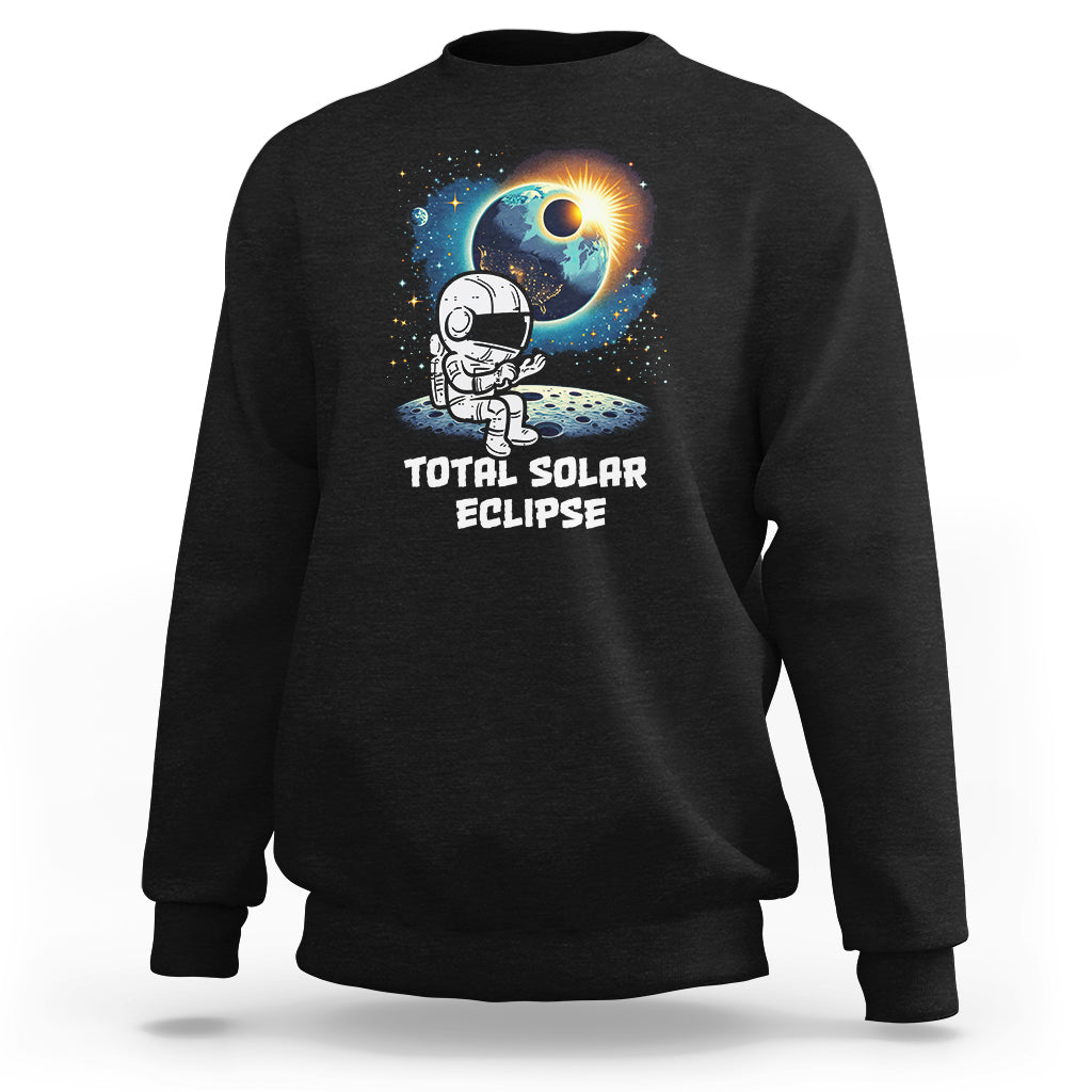 Astronaut Total Solar Eclipse Sweatshirt - Wonder Print Shop