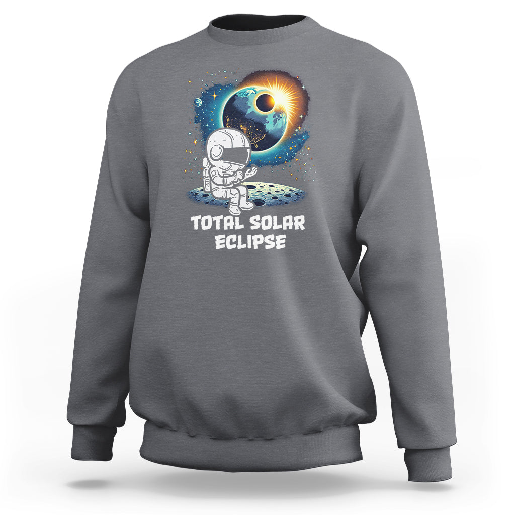 Astronaut Total Solar Eclipse Sweatshirt - Wonder Print Shop