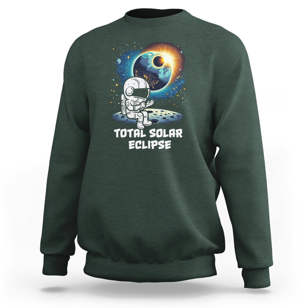 Astronaut Total Solar Eclipse Sweatshirt - Wonder Print Shop