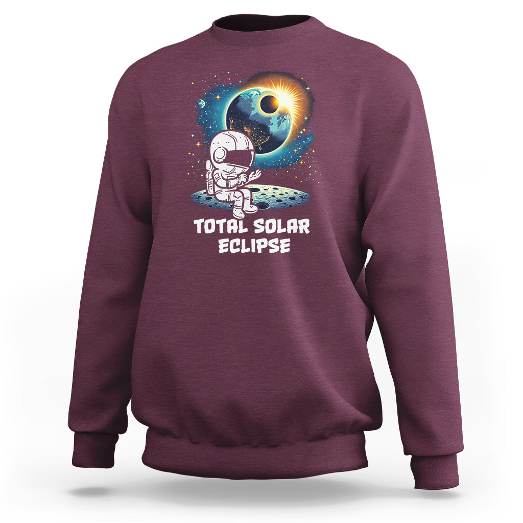 Astronaut Total Solar Eclipse Sweatshirt - Wonder Print Shop
