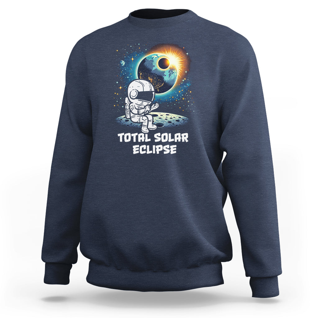 Astronaut Total Solar Eclipse Sweatshirt - Wonder Print Shop