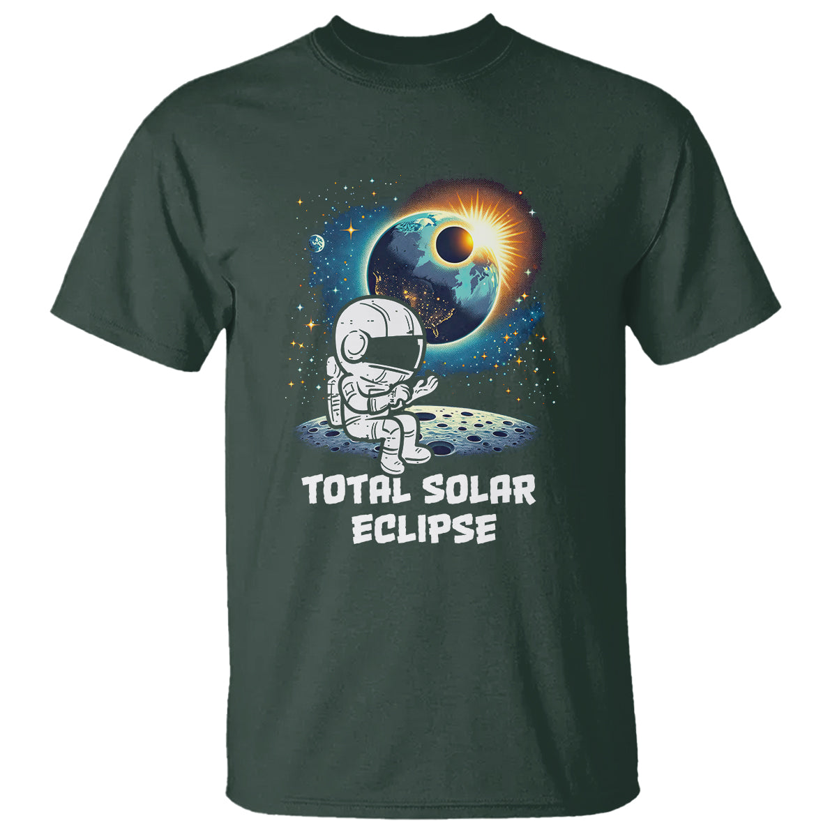 Astronaut Total Solar Eclipse T Shirt - Wonder Print Shop