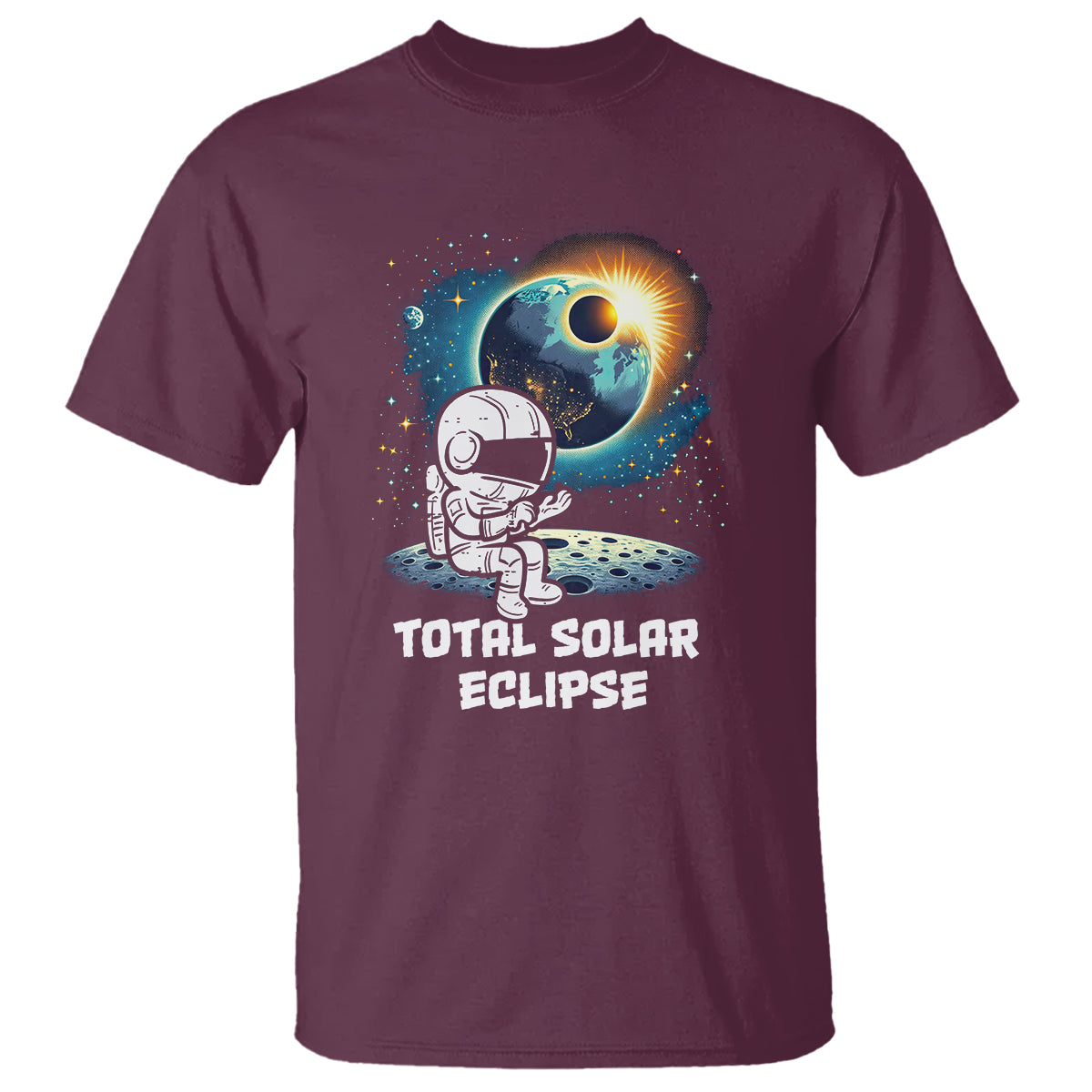 Astronaut Total Solar Eclipse T Shirt - Wonder Print Shop