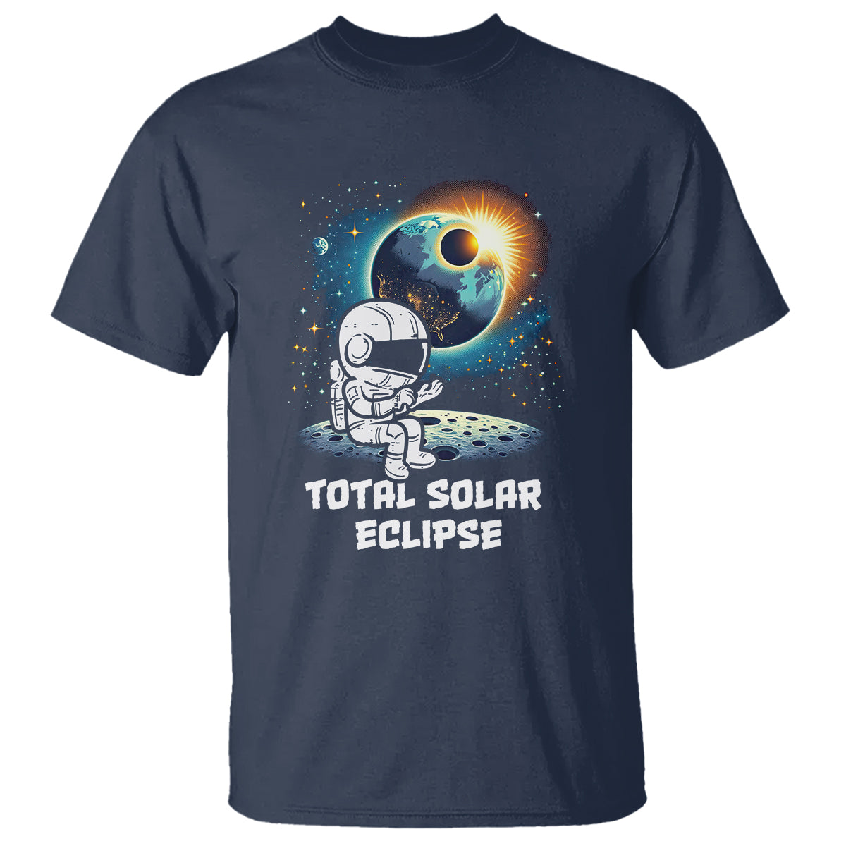 Astronaut Total Solar Eclipse T Shirt - Wonder Print Shop