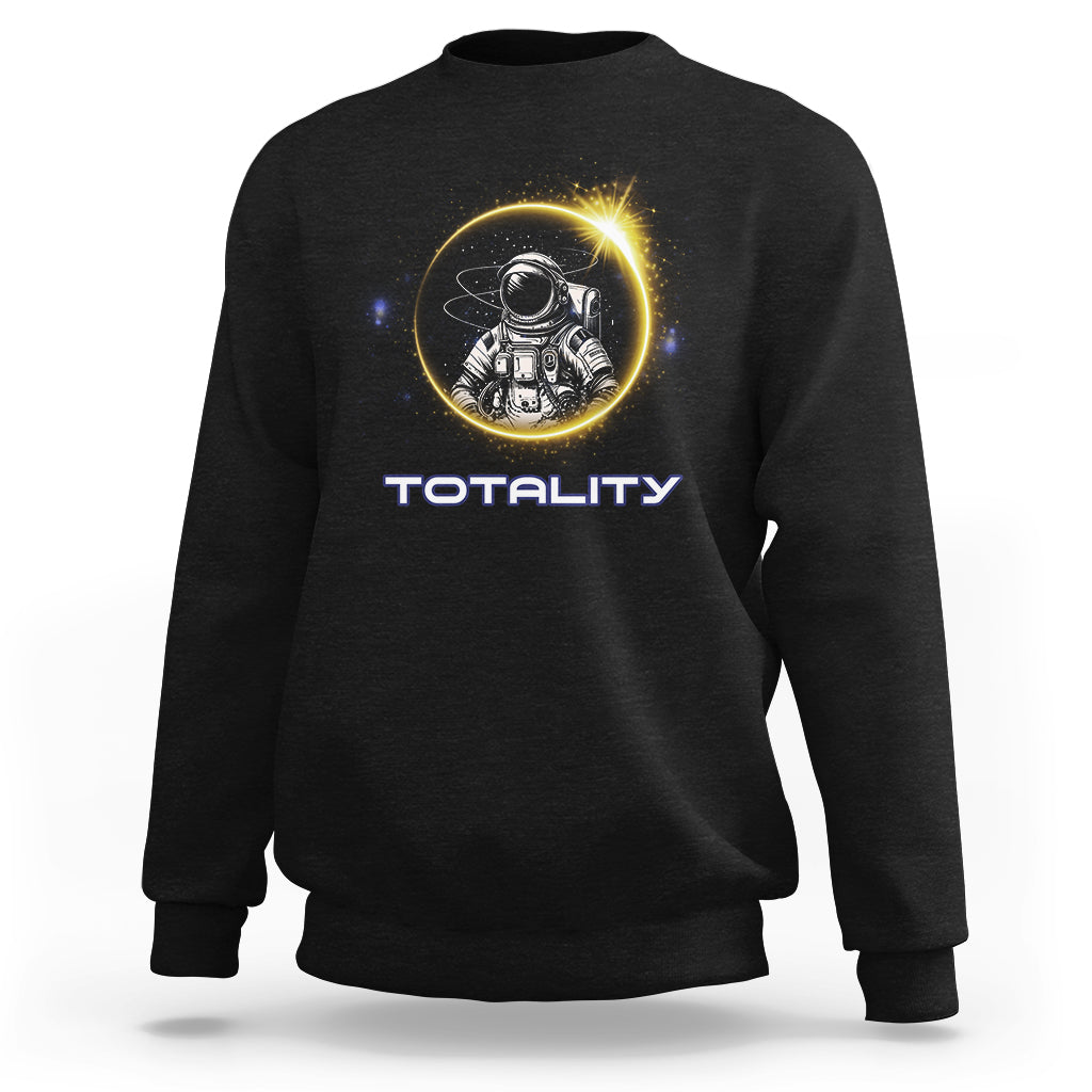 Astronaut Total Solar Eclipse Sweatshirt Totality Astronomy Lover - Wonder Print Shop
