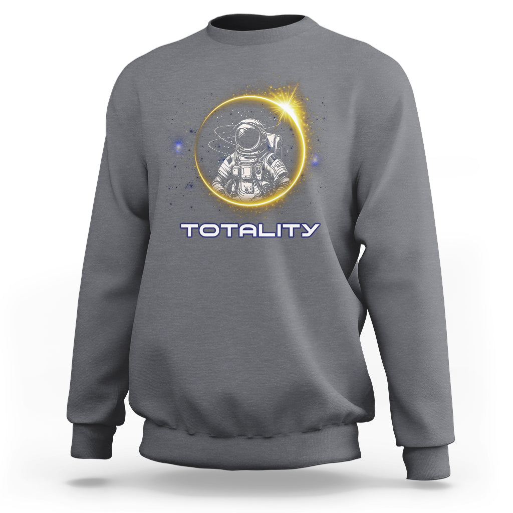 Astronaut Total Solar Eclipse Sweatshirt Totality Astronomy Lover - Wonder Print Shop
