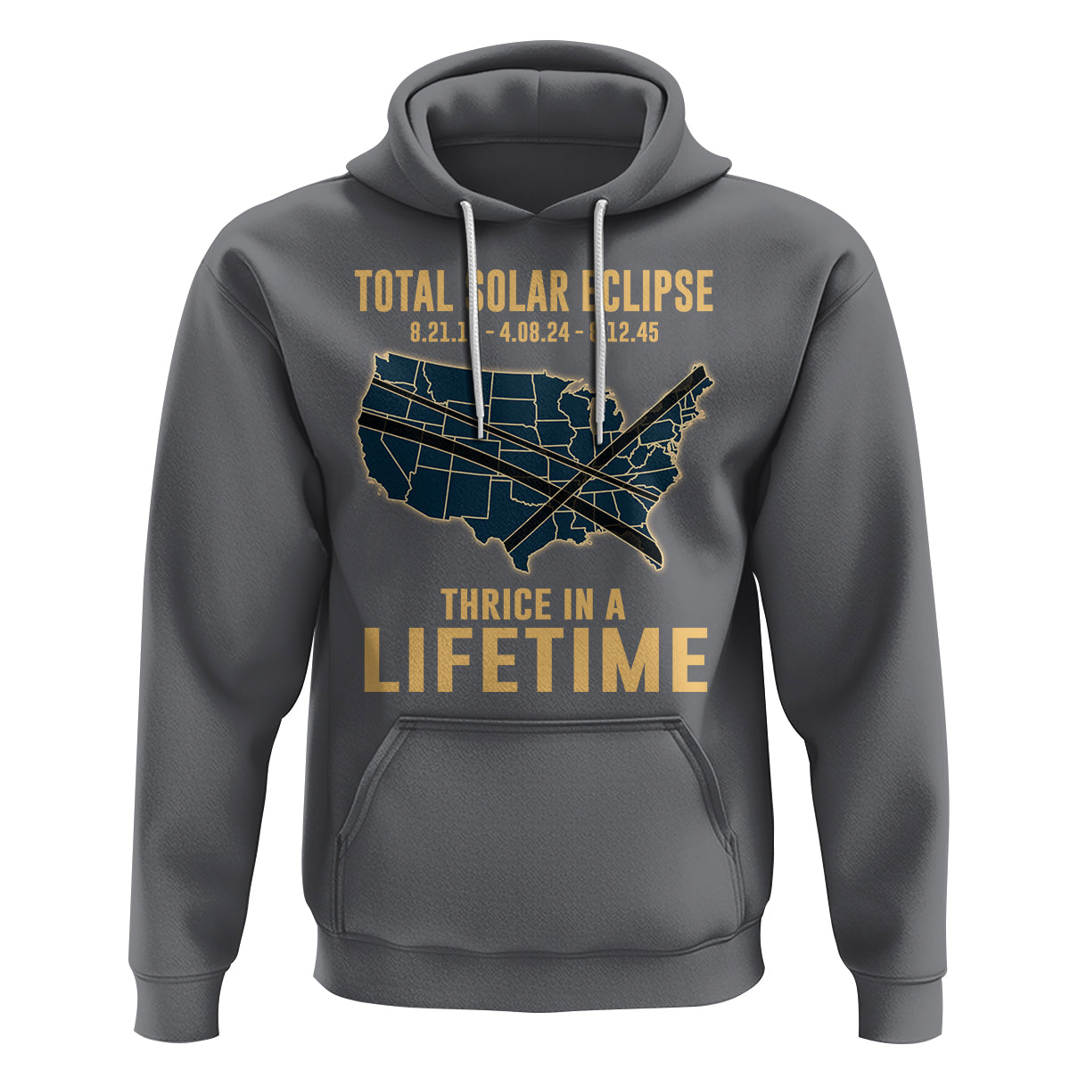 Total Solar Eclipse 2045 Hoodie Thrice In A Lifetime American Totality Tour Map 2017 2024 2045 - Wonder Print Shop