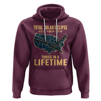 Total Solar Eclipse 2045 Hoodie Thrice In A Lifetime American Totality Tour Map 2017 2024 2045 - Wonder Print Shop