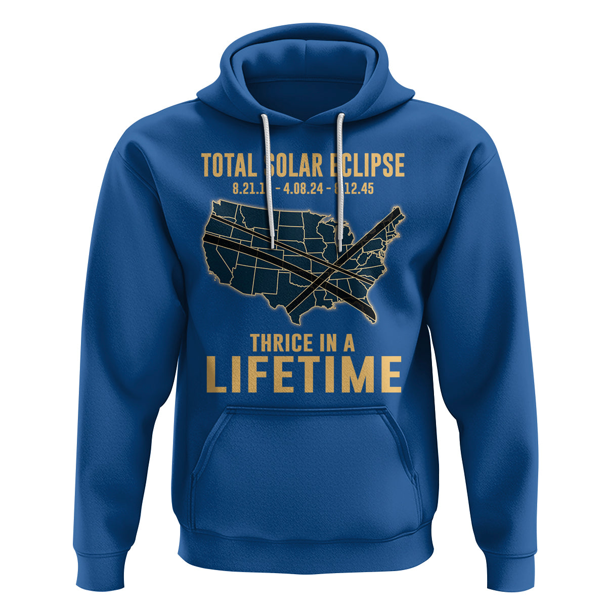 Total Solar Eclipse 2045 Hoodie Thrice In A Lifetime American Totality Tour Map 2017 2024 2045 - Wonder Print Shop