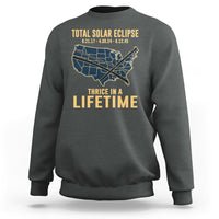 Total Solar Eclipse 2045 Sweatshirt Thrice In A Lifetime American Totality Tour Map 2017 2024 2045 - Wonder Print Shop