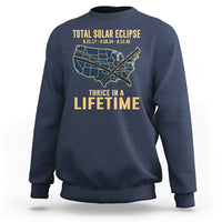 Total Solar Eclipse 2045 Sweatshirt Thrice In A Lifetime American Totality Tour Map 2017 2024 2045 - Wonder Print Shop