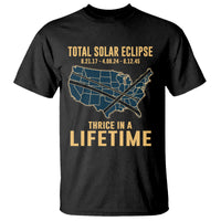 Total Solar Eclipse 2045 T Shirt Thrice In A Lifetime American Totality Tour Map 2017 2024 2045 - Wonder Print Shop