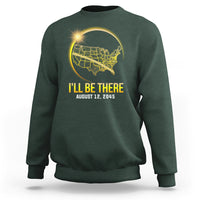 Total Solar Eclipse 2045 Sweatshirt I'll Be There August 12 American Totality Tour Map - Wonder Print Shop