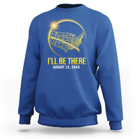 Total Solar Eclipse 2045 Sweatshirt I'll Be There August 12 American Totality Tour Map - Wonder Print Shop
