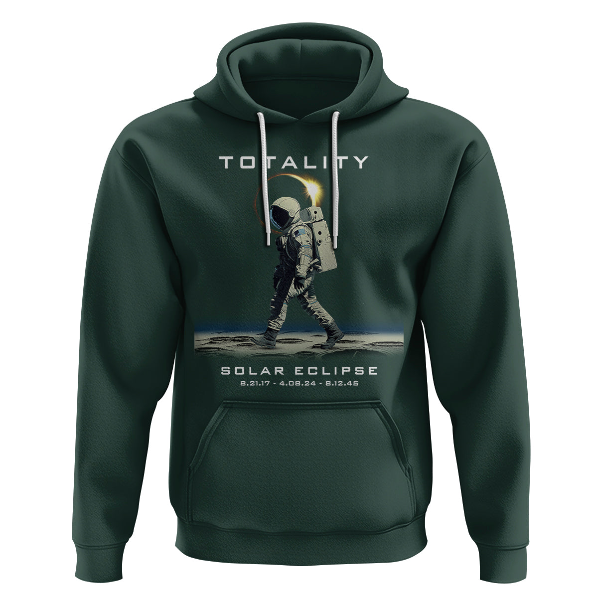 Astronaut Total Solar Eclipse Hoodie Walking American Totality Thrice In A Lifetime 2017 2024 2045 - Wonder Print Shop