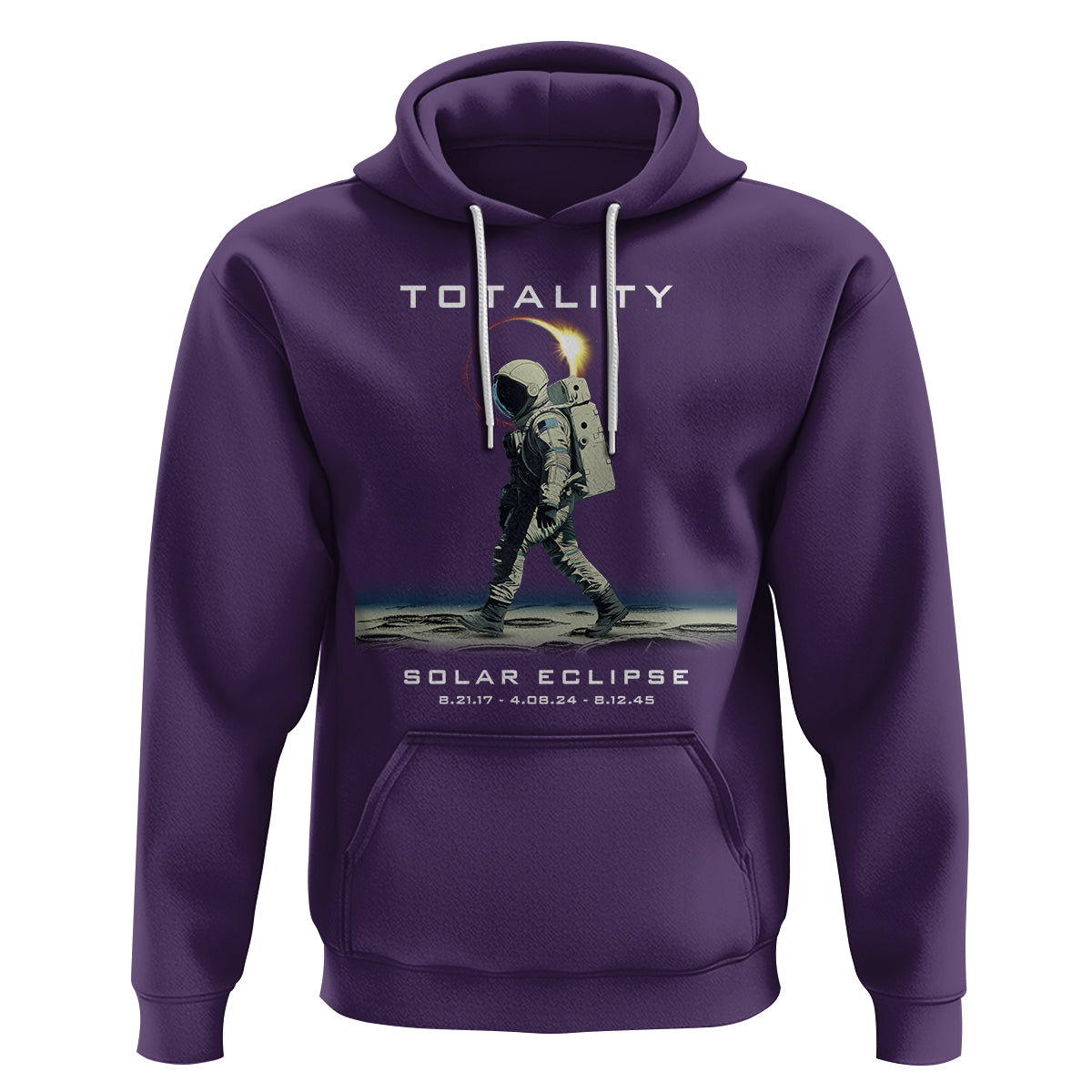 Astronaut Total Solar Eclipse Hoodie Walking American Totality Thrice In A Lifetime 2017 2024 2045 - Wonder Print Shop