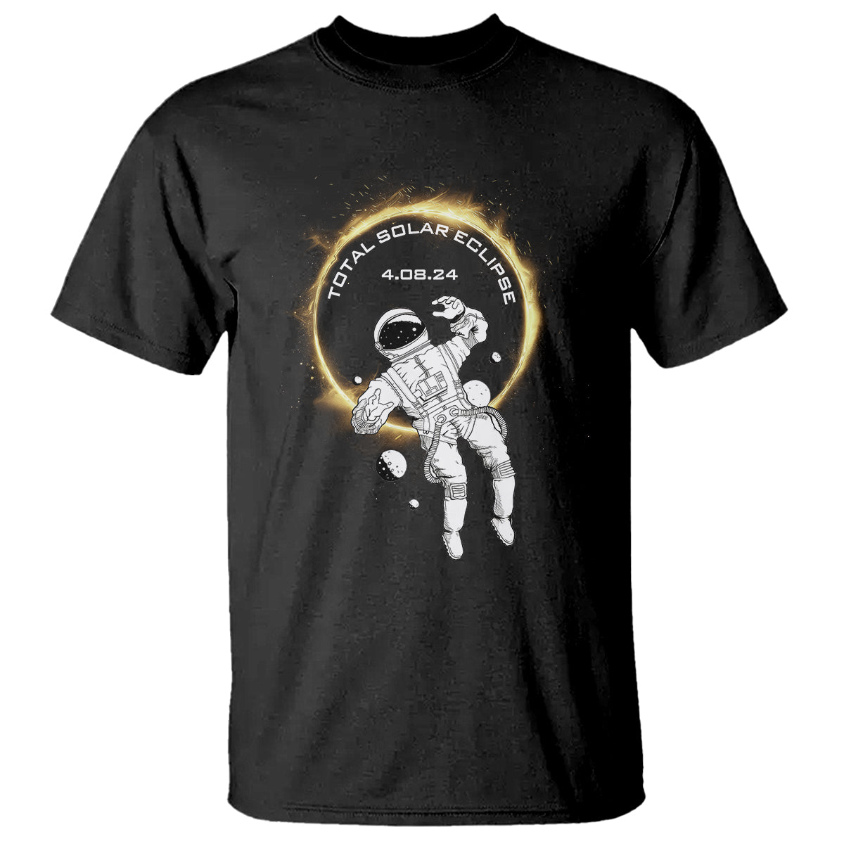 Astronaut Total Solar Eclipse 2024 T Shirt American Totality April 8 - Wonder Print Shop