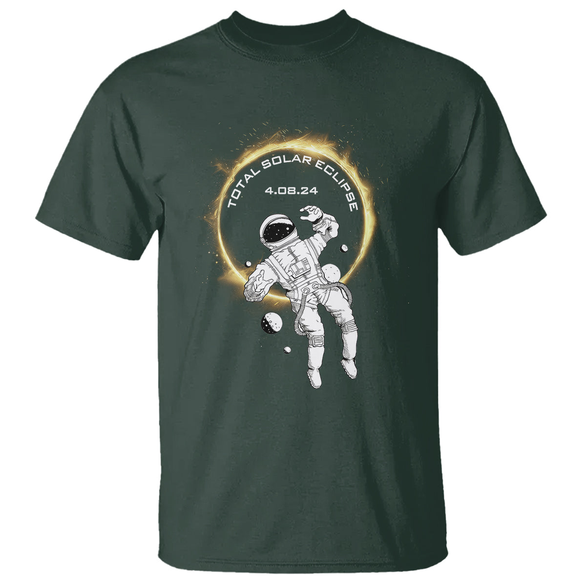 Astronaut Total Solar Eclipse 2024 T Shirt American Totality April 8 - Wonder Print Shop