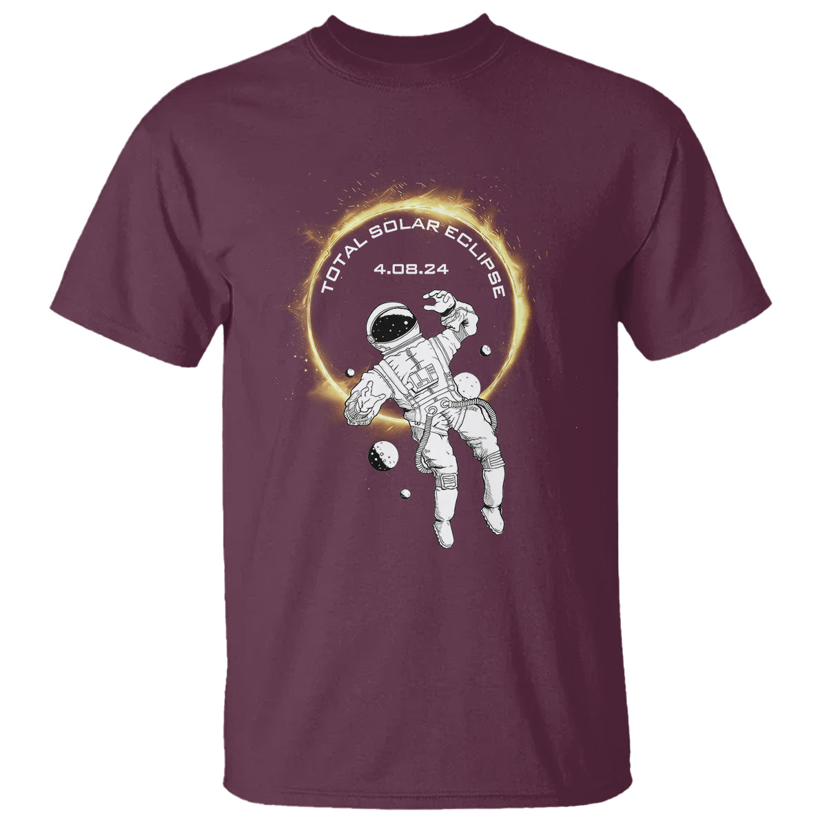 Astronaut Total Solar Eclipse 2024 T Shirt American Totality April 8 - Wonder Print Shop
