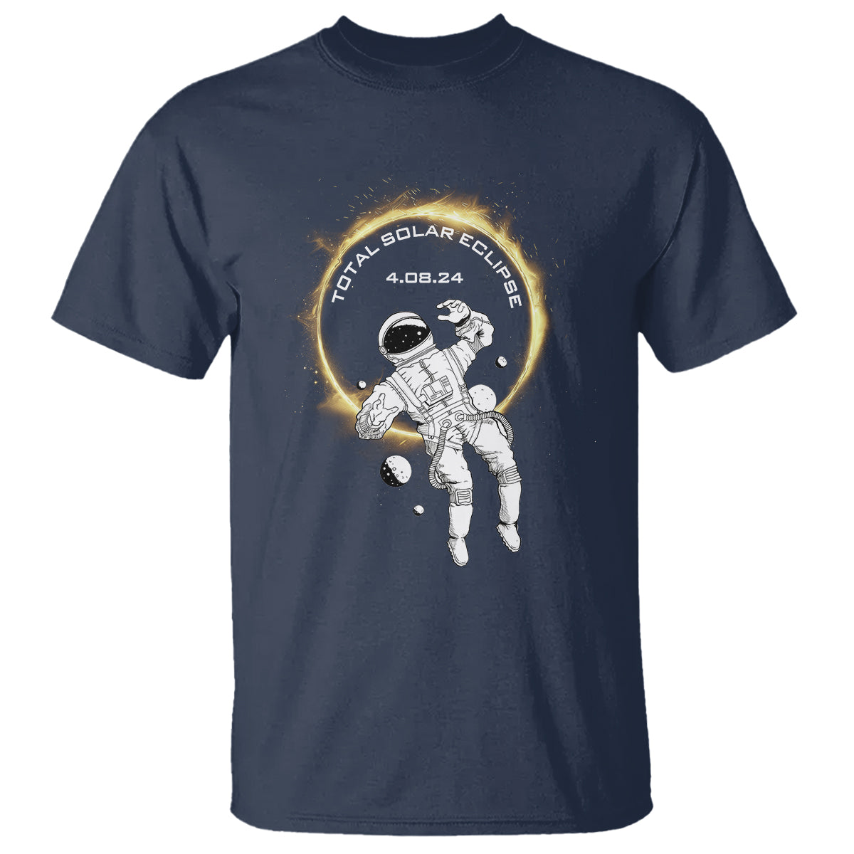 Astronaut Total Solar Eclipse 2024 T Shirt American Totality April 8 - Wonder Print Shop