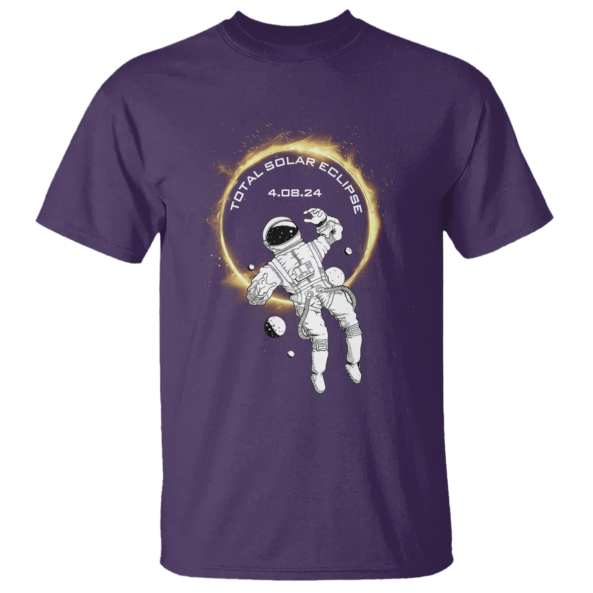 Astronaut Total Solar Eclipse 2024 T Shirt American Totality April 8 - Wonder Print Shop