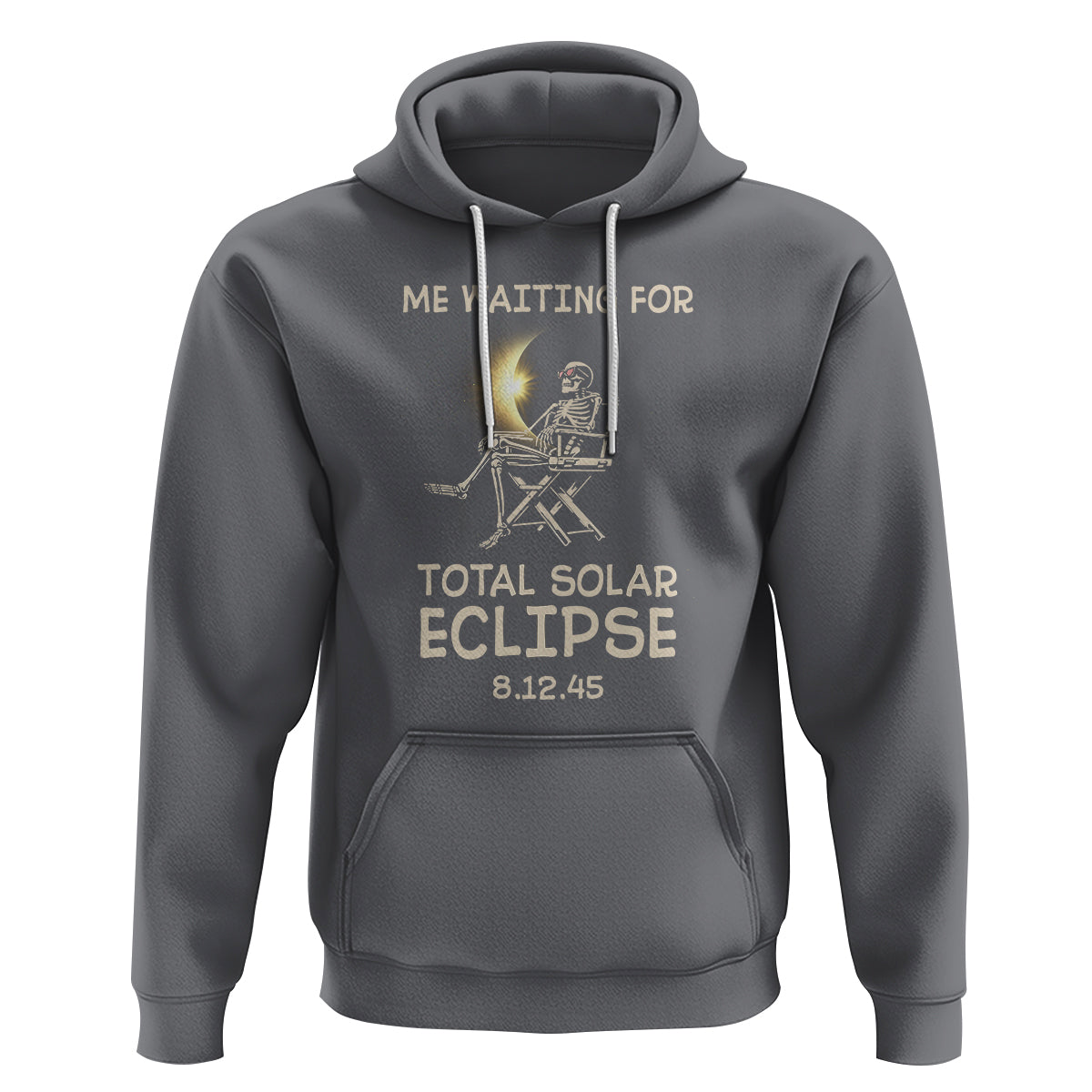 Me Waiting For Total Solar Eclipse 2045 Hoodie Funny Skeleton American Totality - Wonder Print Shop