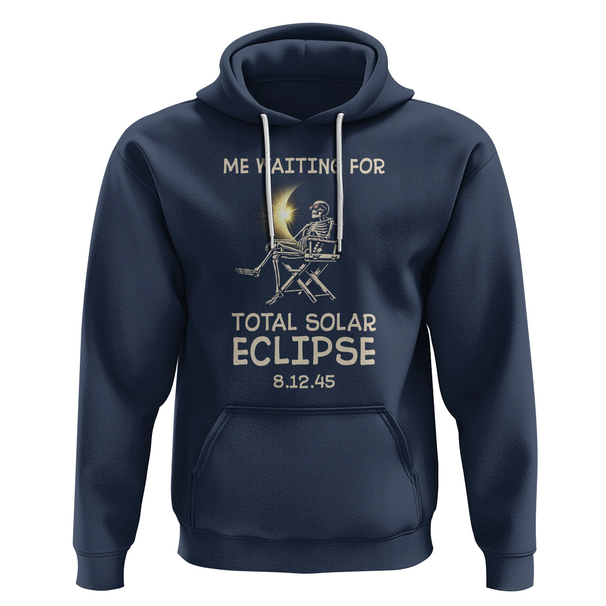 Me Waiting For Total Solar Eclipse 2045 Hoodie Funny Skeleton American Totality - Wonder Print Shop
