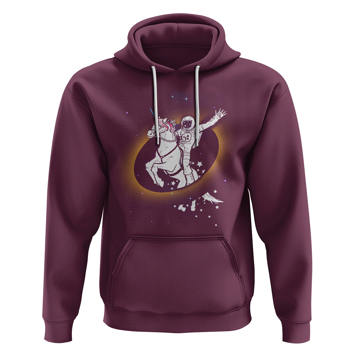 Astronaut Total Solar Eclipse Hoodie Riding Unicorn Astronomy Lover - Wonder Print Shop