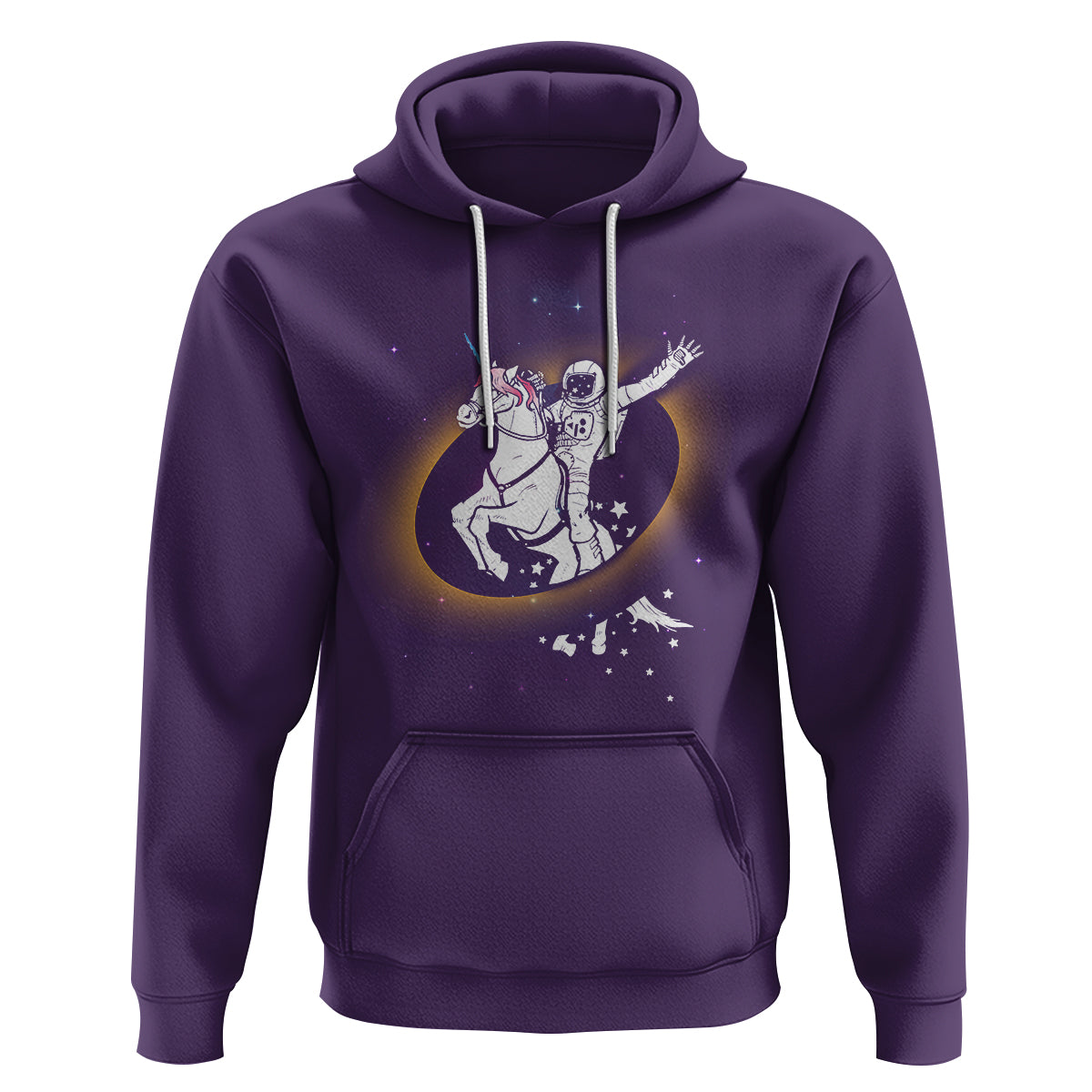 Astronaut Total Solar Eclipse Hoodie Riding Unicorn Astronomy Lover - Wonder Print Shop