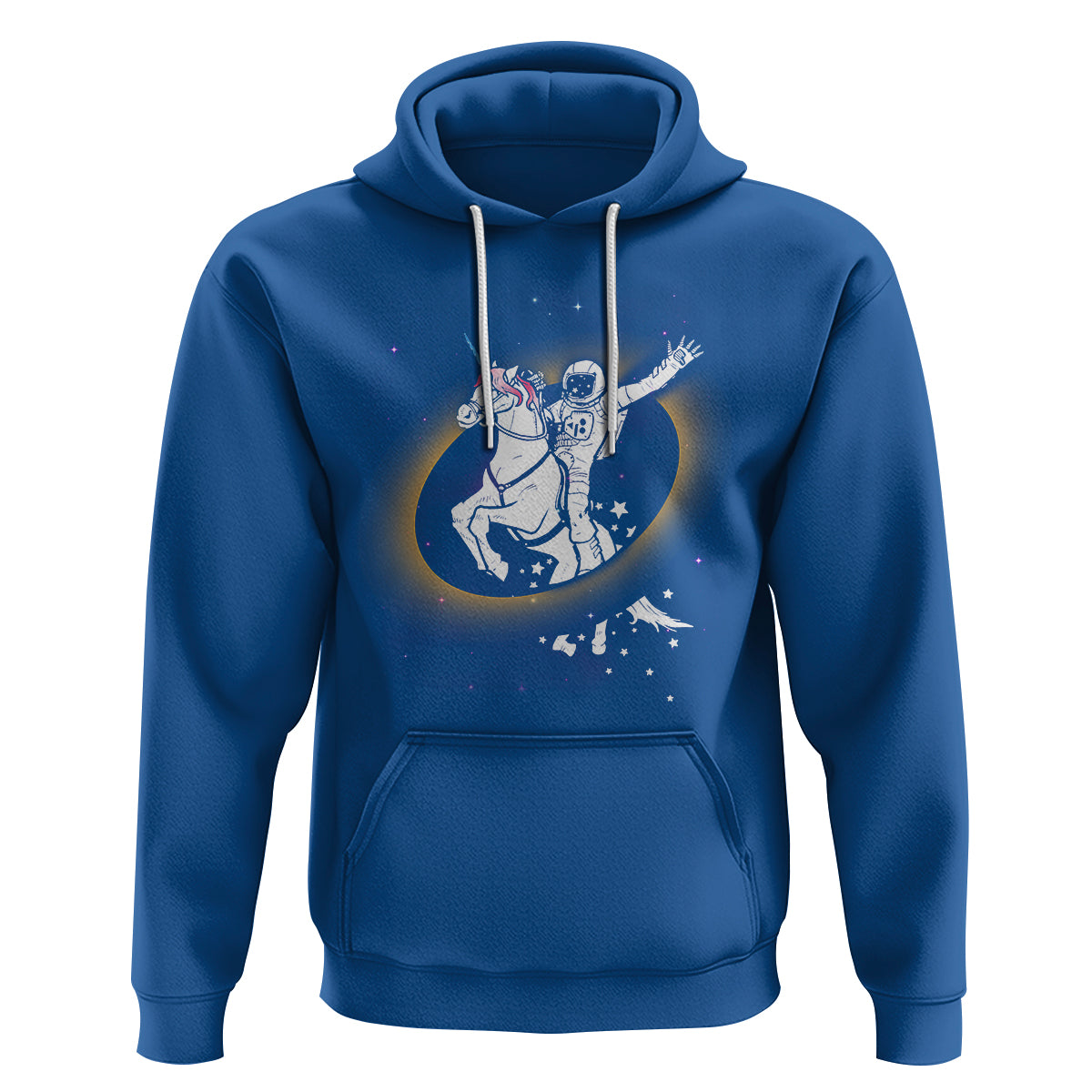 Astronaut Total Solar Eclipse Hoodie Riding Unicorn Astronomy Lover - Wonder Print Shop