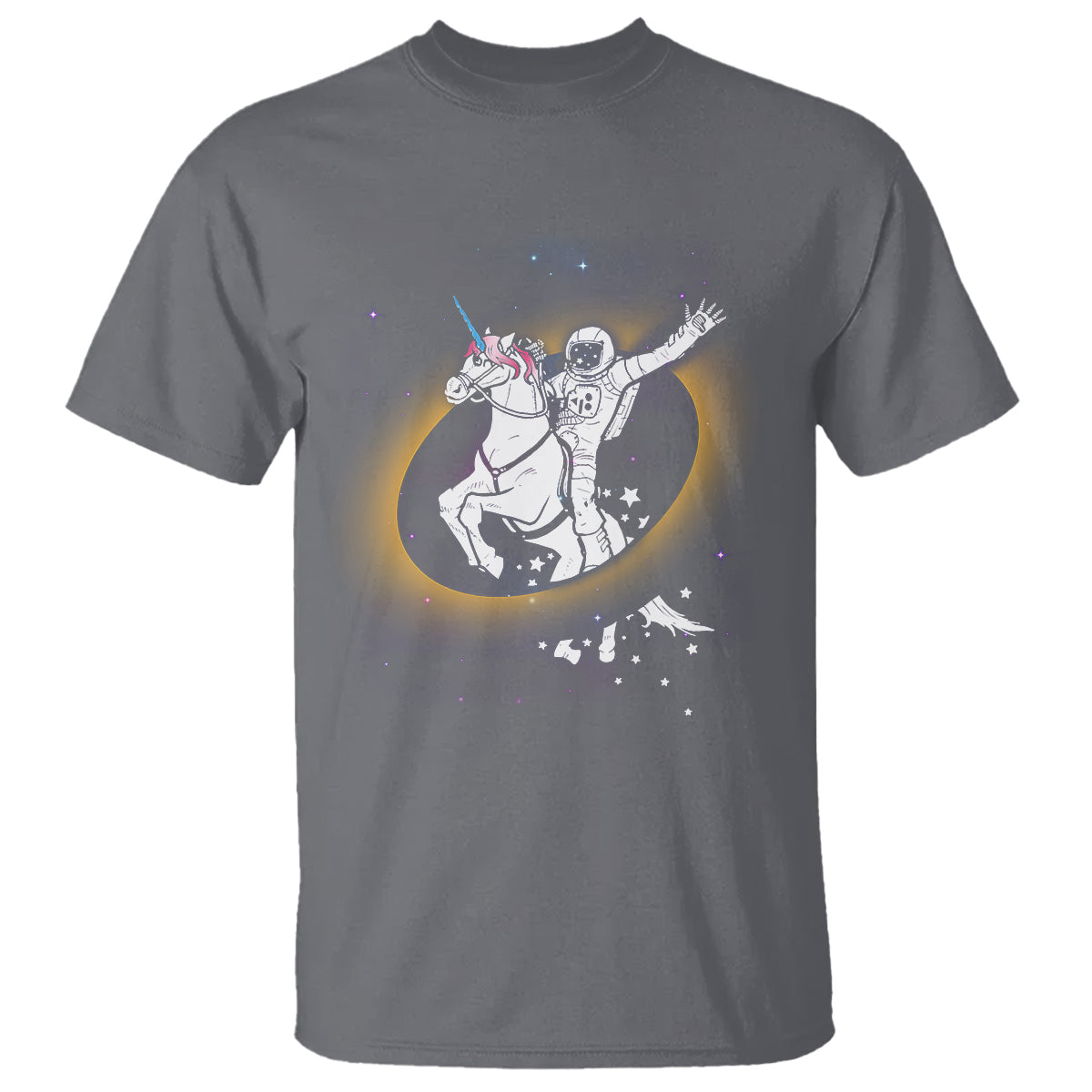 Astronaut Total Solar Eclipse T Shirt Riding Unicorn Astronomy Lover - Wonder Print Shop