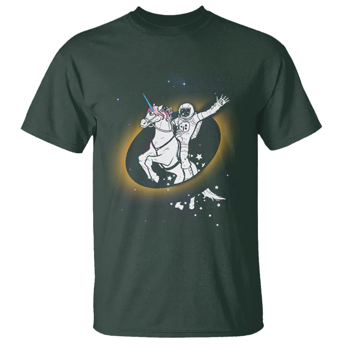 Astronaut Total Solar Eclipse T Shirt Riding Unicorn Astronomy Lover - Wonder Print Shop