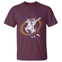 Astronaut Total Solar Eclipse T Shirt Riding Unicorn Astronomy Lover - Wonder Print Shop
