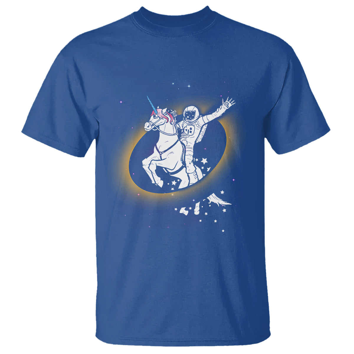 Astronaut Total Solar Eclipse T Shirt Riding Unicorn Astronomy Lover - Wonder Print Shop