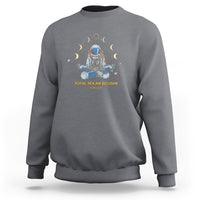 Astronaut Total Solar Eclipse 2024 Sweatshirt Meditating American Totality April 8 Galaxy Astronomy Lover - Wonder Print Shop