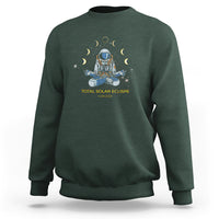 Astronaut Total Solar Eclipse 2024 Sweatshirt Meditating American Totality April 8 Galaxy Astronomy Lover - Wonder Print Shop