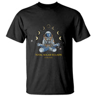 Astronaut Total Solar Eclipse 2024 T Shirt Meditating American Totality April 8 Galaxy Astronomy Lover - Wonder Print Shop
