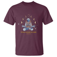 Astronaut Total Solar Eclipse 2024 T Shirt Meditating American Totality April 8 Galaxy Astronomy Lover - Wonder Print Shop