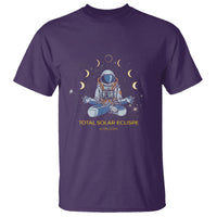 Astronaut Total Solar Eclipse 2024 T Shirt Meditating American Totality April 8 Galaxy Astronomy Lover - Wonder Print Shop